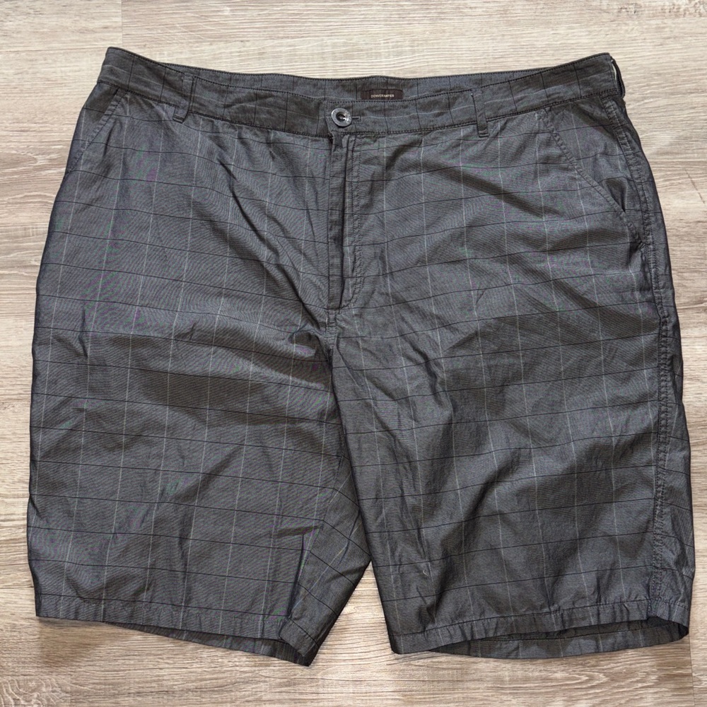 Denver Hayes Charcoal Checkered Flat Front Shorts